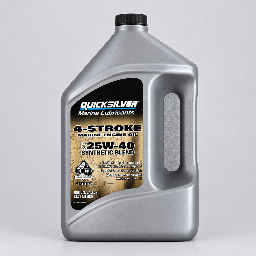 Λάδι Quicksilver 25W-40 4T ημισυνθετικό για κινητήρες σκαφών, 3,78 L