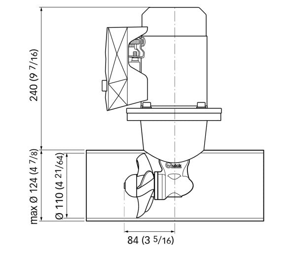 Bow Thruster Quick BTQ 110-25 Φ110 – 25kgf / 12V / 1.3kW – FGBT11025120T00