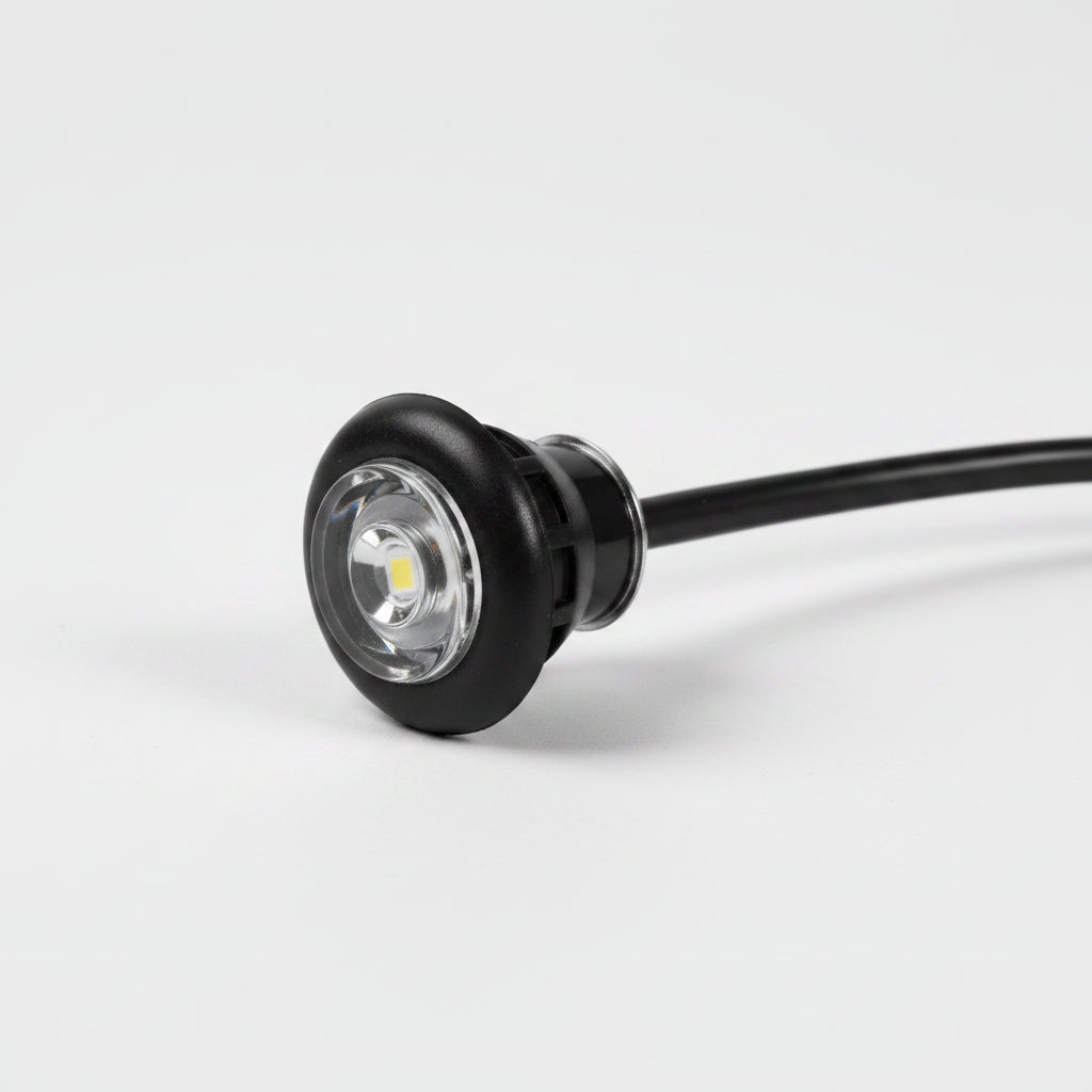 ΠΛΑΦΟΝΙΕΡΑ ΠΛΑΣΤΙΚΗ ΜΑΥΡΗ LED ΛΕΥΚΟ ΦΩΣ 12V, Φ25mm