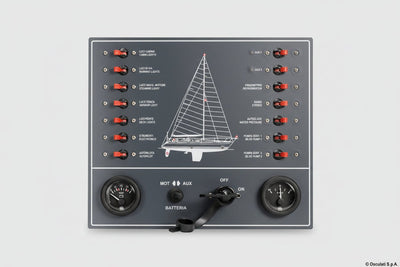 ΠΙΝΑΚΑΣ 14 ΔΙΑΚΟΠΤΩΝ + ΒΟΛΤΟΜΕΤΡΟ/ΑΜΠΕΡΟΜΕΤΡΟ - για σκάφη αναψυχής - Ναυτιλιακός εξοπλισμός - Stefanou Marine