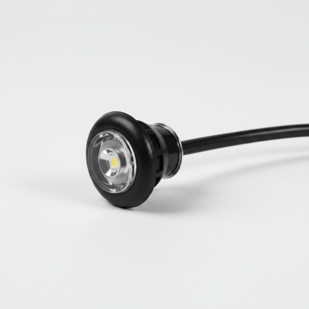 ΠΛΑΦΟΝΙΕΡΑ ΠΛΑΣΤΙΚΗ ΜΑΥΡΗ LED ΛΕΥΚΟ ΦΩΣ 12V, Φ25mm - για σκάφη αναψυχής - Ναυτιλιακός εξοπλισμός -Stefanou Marine