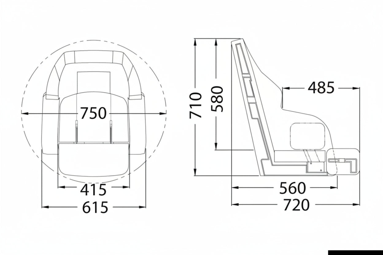 Εργονομικό Κάθισμα Yachtmaster Με Λειτουργία Flip Up RS56 White