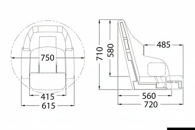 Εργονομικό Κάθισμα Yachtmaster Με Λειτουργία Flip Up RS56 White