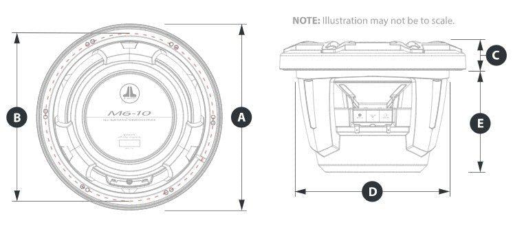 SUBWOOFER 10in - 250mm JL AUDIO M6 - 10IB - S - GWGW - I - 4 LED - για σκάφη αναψυχής - Ναυτιλιακός εξοπλισμός - Stefanou Marine