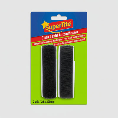 Supertite 8063 Αυτοκόλλητο Velcro Άσπρο/Μαύρο 2ΤΜΧ