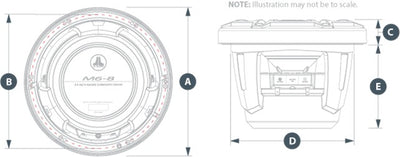 SUBWOOFER 8in-200mm JL AUDIO M6-8IB-S-GWGW-I-4 LED