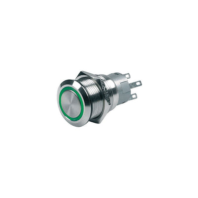 ΔΙΑΚΟΠΤΗΣ BEP INOX PUSH ON/OFF GREEN 12V (OEM) - για σκάφη αναψυχής - Ναυτιλιακός εξοπλισμός - Stefanou Marine