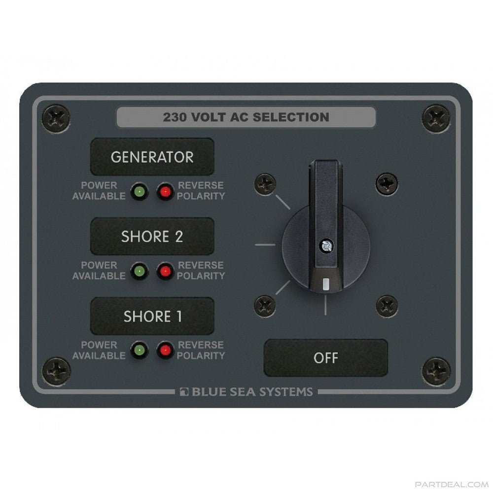 ΕΠΙΛΟΓΕΑΣ BLUE SEA AC 3ΘΕΣΕΩΝ - 2ΠΟΛΩΝ 32Α +OFF 8358 - για σκάφη αναψυχής - Ναυτιλιακός εξοπλισμός - Stefanou Marine