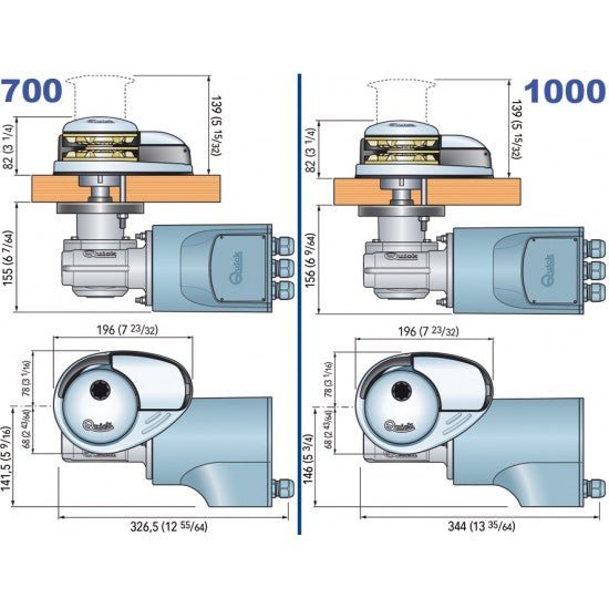 ΕΡΓΑΤΗΣ ΑΓΚΥΡΑΣ QUICK PRINCE DP2 12V 700/1000 - για σκάφη αναψυχής - Ναυτιλιακός εξοπλισμός - Stefanou Marine