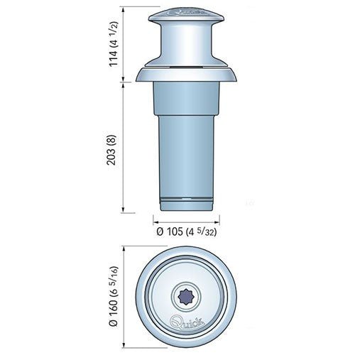 ΕΡΓΑΤΗΣ ΣΧΟΙΝΙΟΥ QUICK TOTEM TM3 800W - Ø130 - για σκάφη αναψυχής - Ναυτιλιακός εξοπλισμός - Stefanou Marine