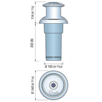 ΕΡΓΑΤΗΣ ΣΧΟΙΝΙΟΥ QUICK TOTEM TM3 800W - Ø130 - για σκάφη αναψυχής - Ναυτιλιακός εξοπλισμός - Stefanou Marine