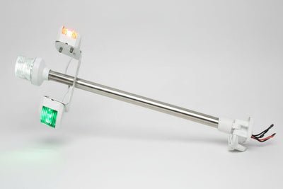 ΦΑΝΟΣ ΤΡΙΦΩΤΟΣ ΜΕ ΙΣΤΟ ΚΑΙ ΒΑΣΗ ΝΑΫΛΟΝ - ΣΠΑΣΤΟΣ - για σκάφη αναψυχής - Ναυτιλιακός εξοπλισμός - Stefanou Marine