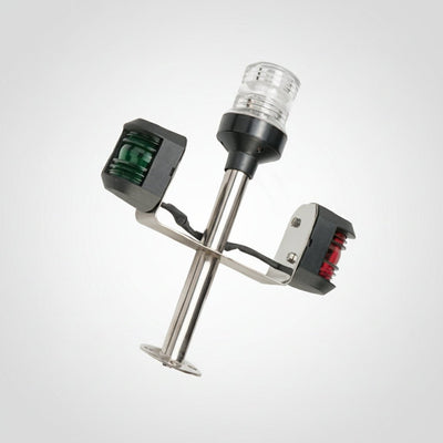 ΦΑΝΟΣ ΤΡΙΦΩΤΟΣ ΜΕ ΙΣΤΟ ΜΕ ΛΕΥΚΟ ΚΕΛΥΦΟΣ - για σκάφη αναψυχής - Ναυτιλιακός εξοπλισμός - Stefanou Marine