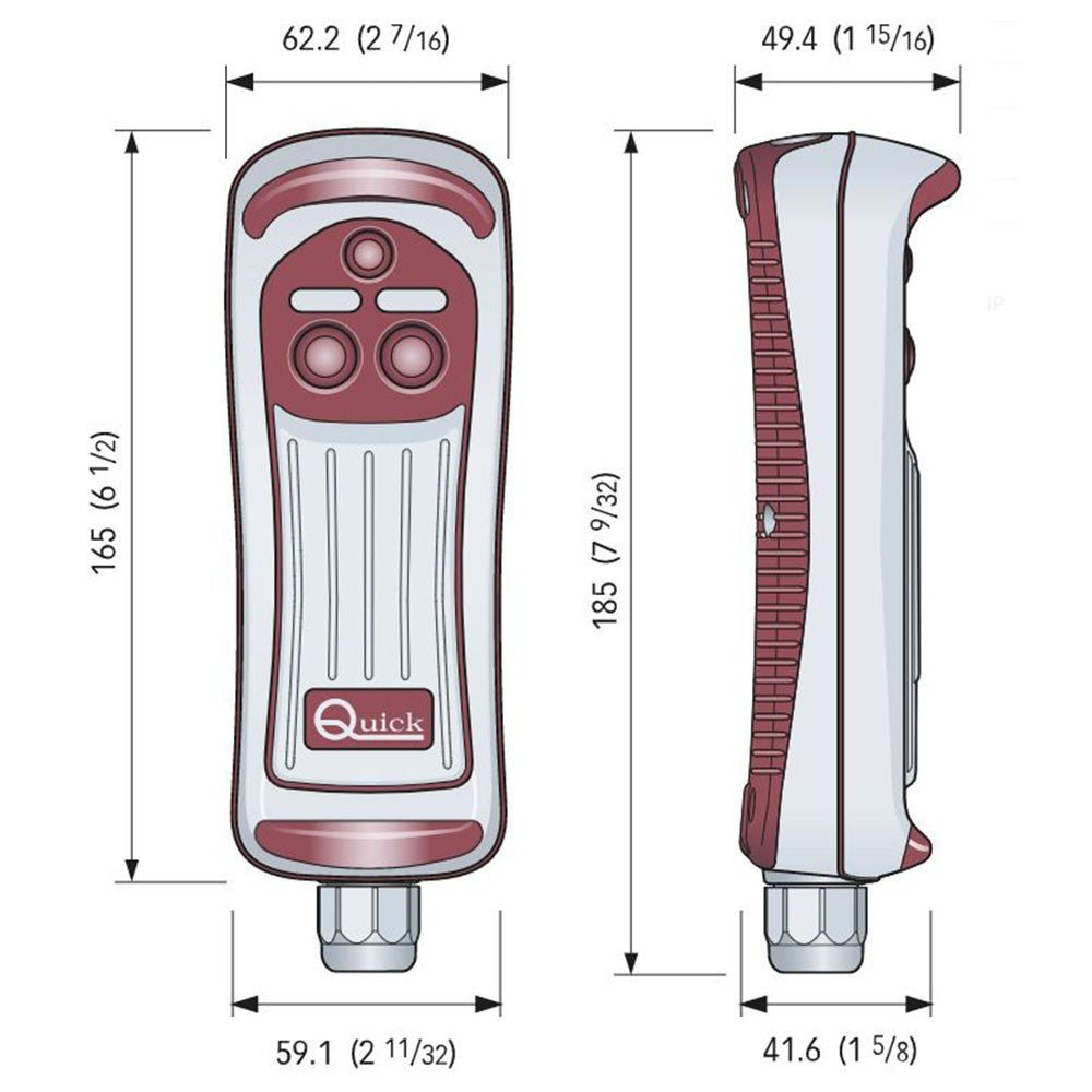 HRC1002L ΧΕΙΡΙΣΤΗΡΙΟ ΕΝΣΥΡΜΑΤΟ QUICK 2 ΟΔΩΝ ΦΩΣ LED FPHRC1002L00D00 - για σκάφη αναψυχής - Ναυτιλιακός εξοπλισμός - Stefanou Marine