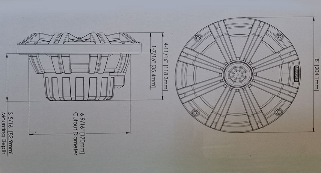 ΗΧΕΙΑ COAXIAL 8in - 200mm KICKER 45KM84L W&C LED - για σκάφη αναψυχής - Ναυτιλιακός εξοπλισμός - Stefanou Marine
