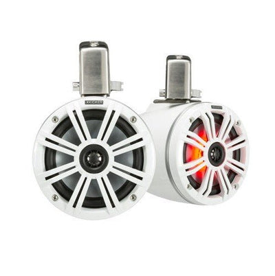 ΗΧΕΙΑ ΠΥΡΓΟΙ 6.5in - 165mm KICKER 45KMTC65W LED ΛΕΥΚΑ - για σκάφη αναψυχής - Ναυτιλιακός εξοπλισμός - Stefanou Marine