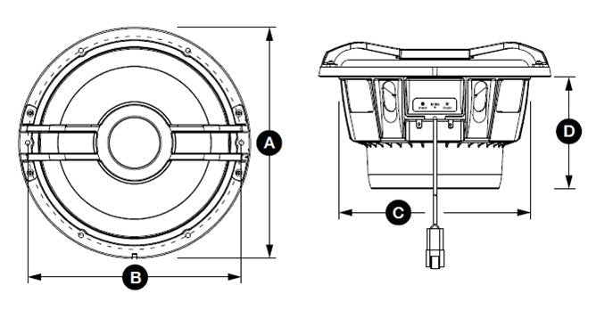 SUBWOOFER 10in - 250mm 4OHM CLARION RGB LED PREMIUM CMSP - 101RGB - 4 - για σκάφη αναψυχής - Ναυτιλιακός εξοπλισμός - Stefanou Marine