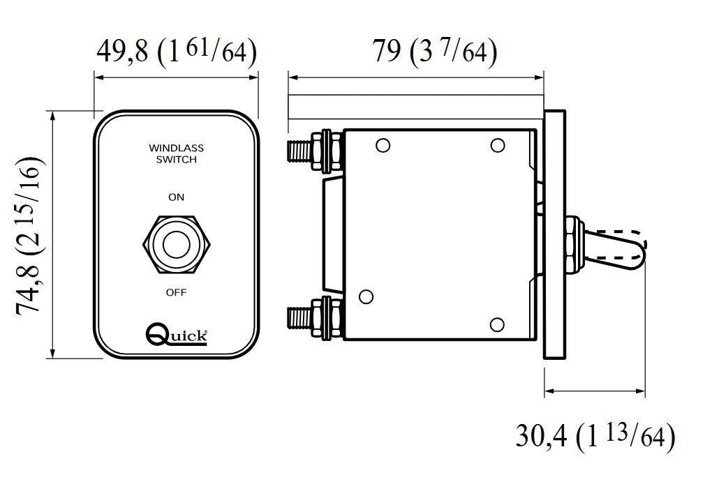 ΘΕΡΜΟΜΑΓΝΗΤΙΚΟΣ ΔΙΑΚΟΠΤΗΣ QUICK WCB 100Α FDWCB1000000B00 - για σκάφη αναψυχής - Ναυτιλιακός εξοπλισμός - Stefanou Marine