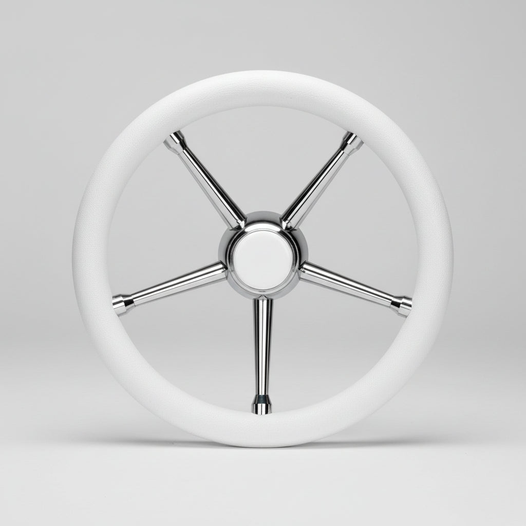 ΤΙΜΟΝΙ ΜΕ INOX ΑΚΤΙΝΕΣ 35cm - για σκάφη αναψυχής - Ναυτιλιακός εξοπλισμός - Stefanou Marine