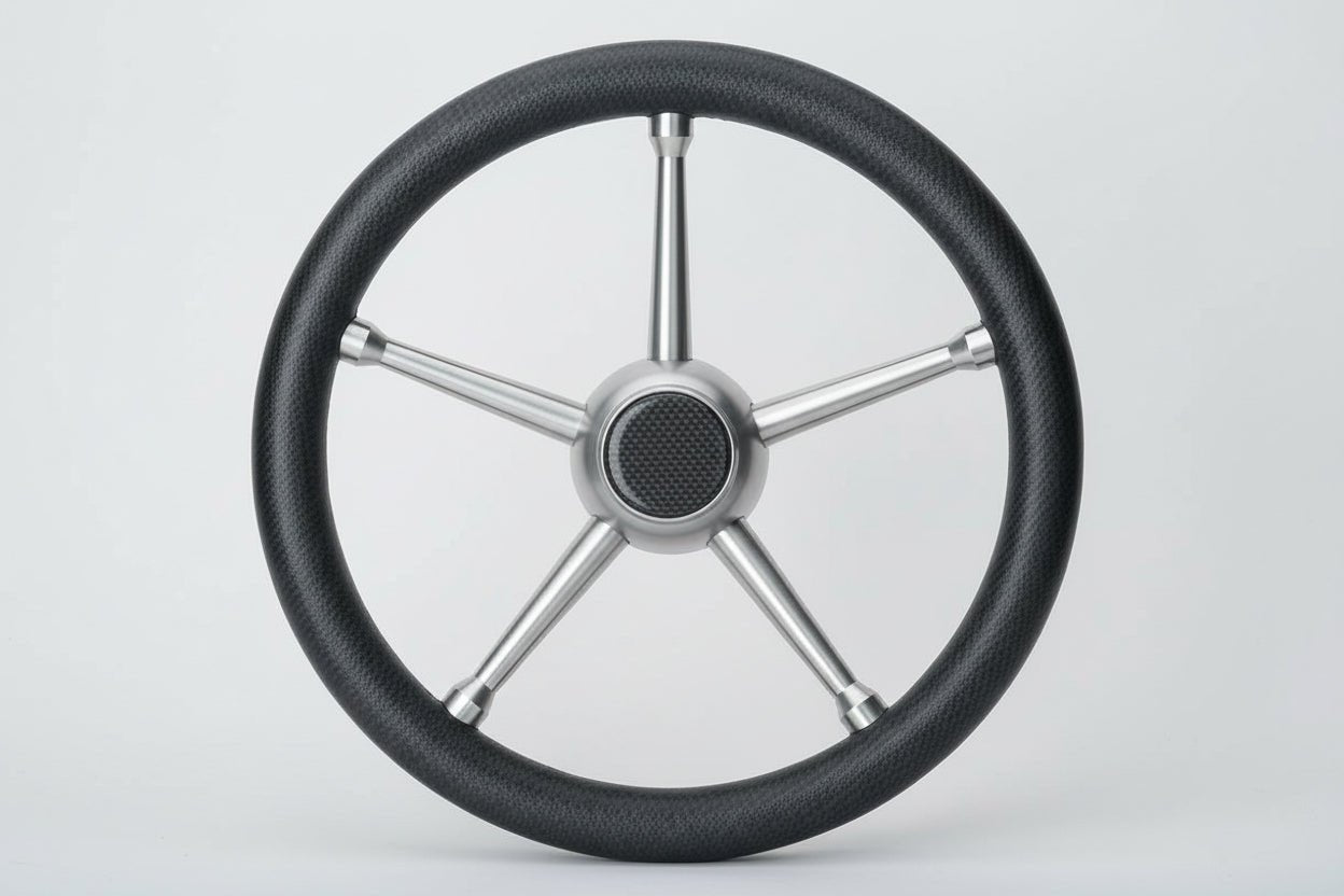 ΤΙΜΟΝΙ ΜΕ INOX ΑΚΤΙΝΕΣ 35cm - για σκάφη αναψυχής - Ναυτιλιακός εξοπλισμός - Stefanou Marine