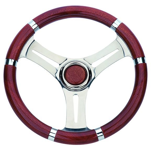 ΤΙΜΟΝΙ ΜΕ INOX ΑΚΤΙΝΕΣ ΞΥΛΟ 35cm - για σκάφη αναψυχής - Ναυτιλιακός εξοπλισμός - Stefanou Marine